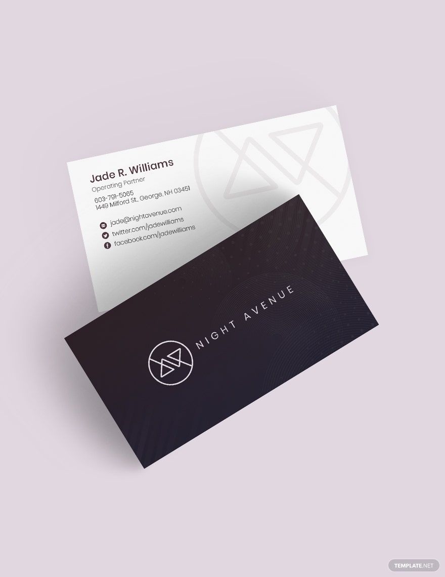 Nightclub Business Card Template in Word, Google Docs, Illustrator, PSD, Apple Pages, Publisher