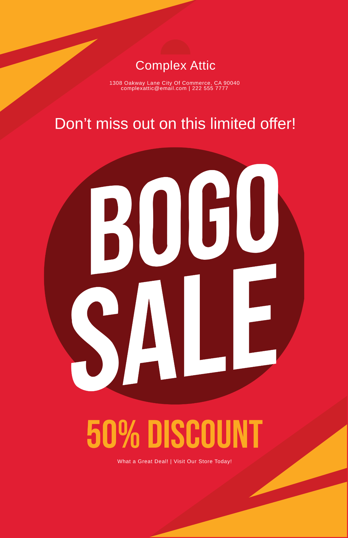 Free BOGO Discount Poster Template