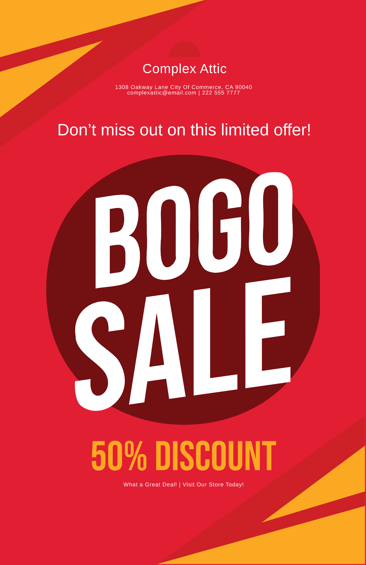 BOGO Discount Poster Template