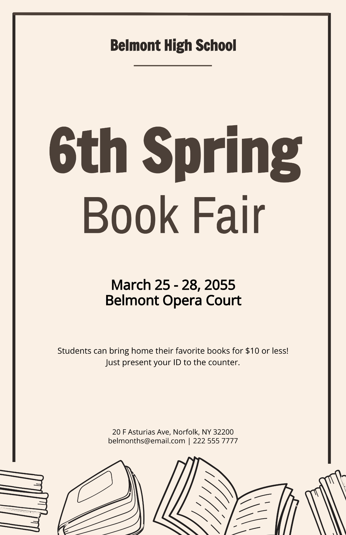 Free Spring Book Fair Poster Template