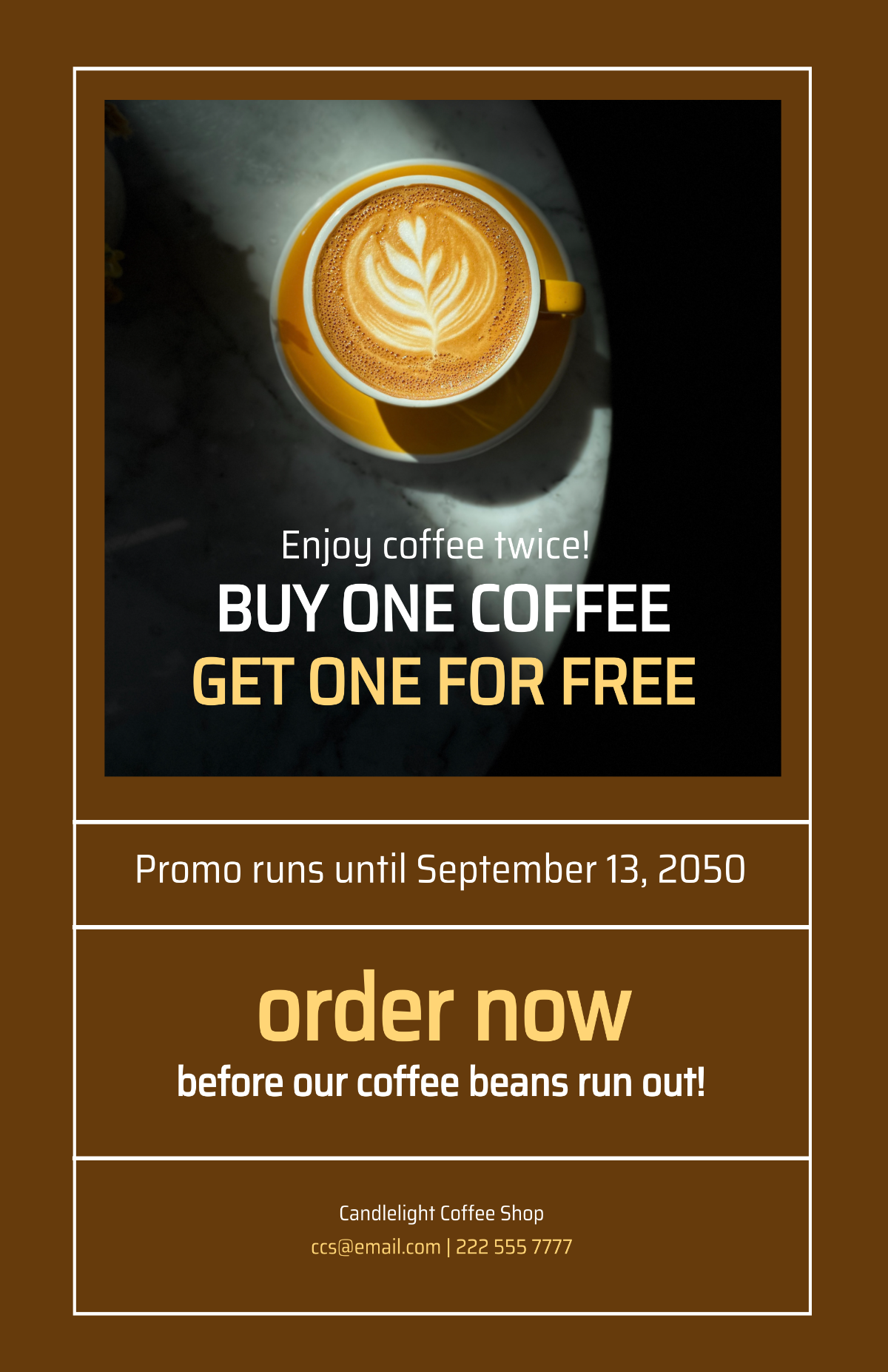 Free BOGO Coffee Shop Poster Template