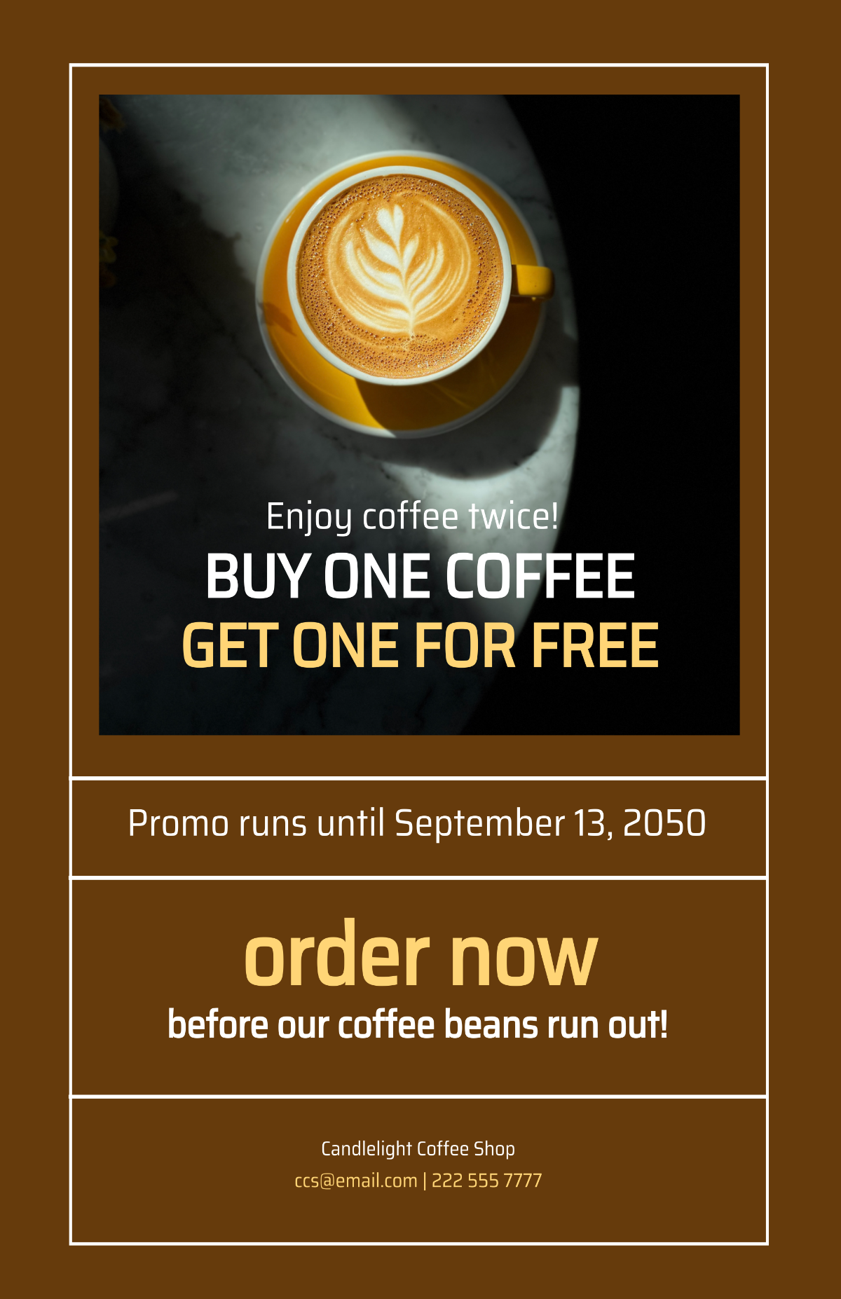 BOGO Coffee Shop Poster Template - Edit Online & Download