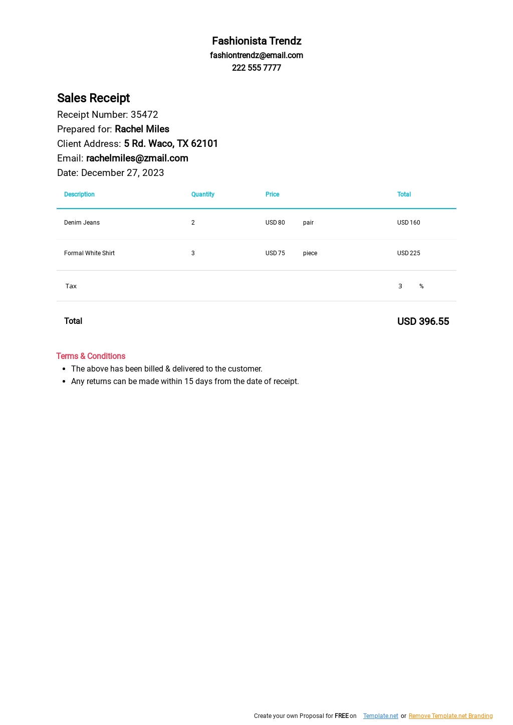 Sample Sales Receipt Template Free PDF Google Docs Google Sheets