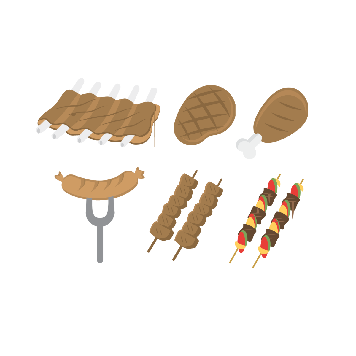 Barbecue Food Vector Template