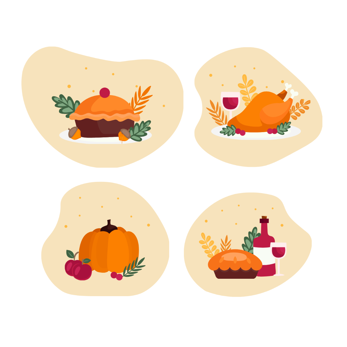 Thanksgiving Meal Vector Template