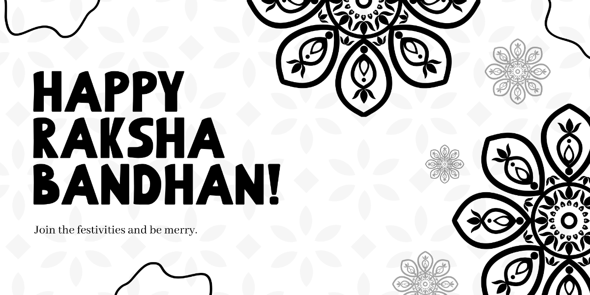 Free Black And White Raksha Bandhan Banner Template