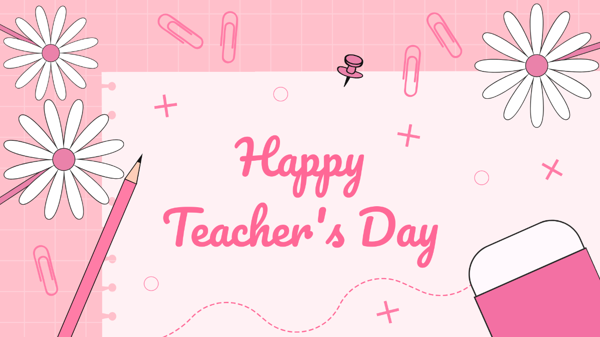Pink Teacher's Day Background Template