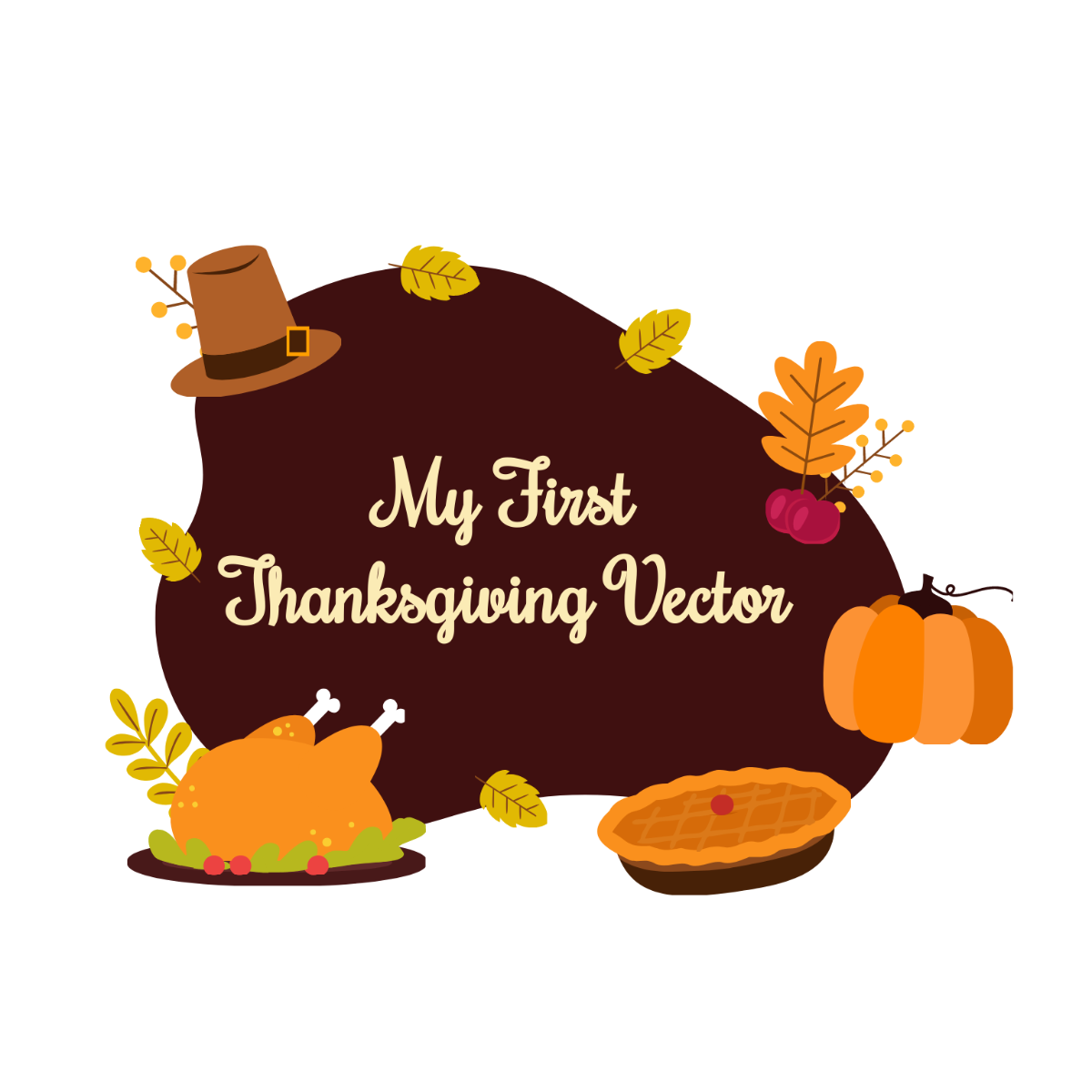 My First Thanksgiving Vector Template