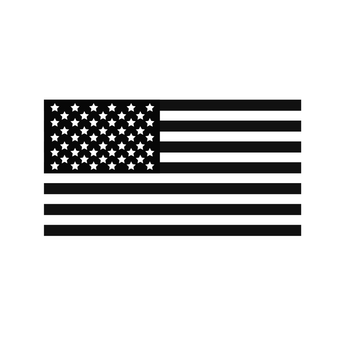 Black American Flag Vector Template