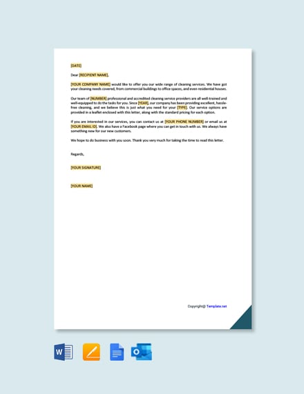 Cleaning Service Offer Letter Template - Google Docs, Word | Template.net