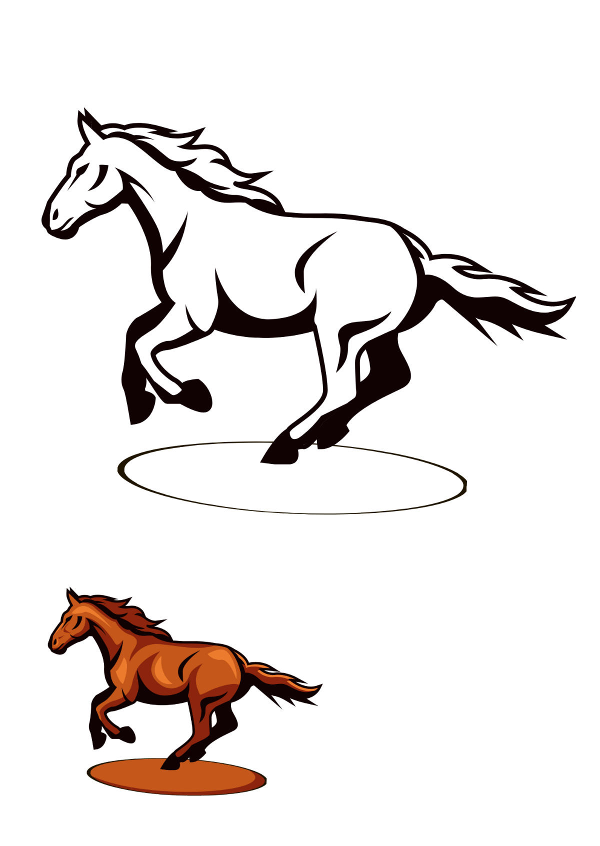 Mustang Horse Coloring Page Template