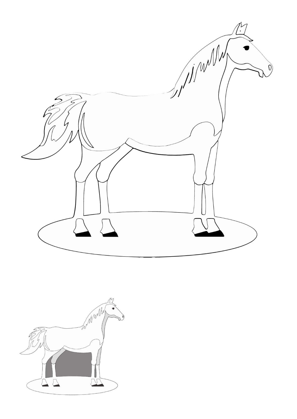 Free White Horse Coloring Page Template