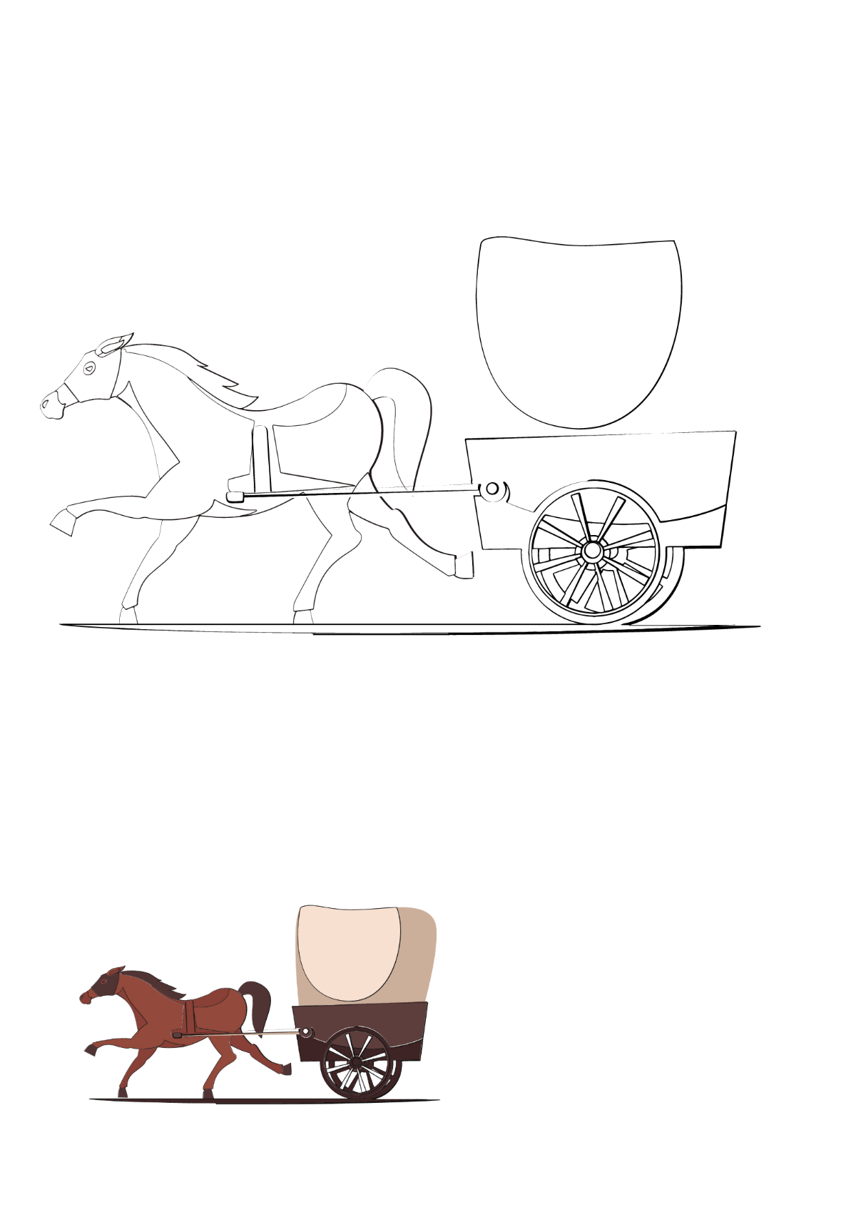 Horse Carriage Coloring Page