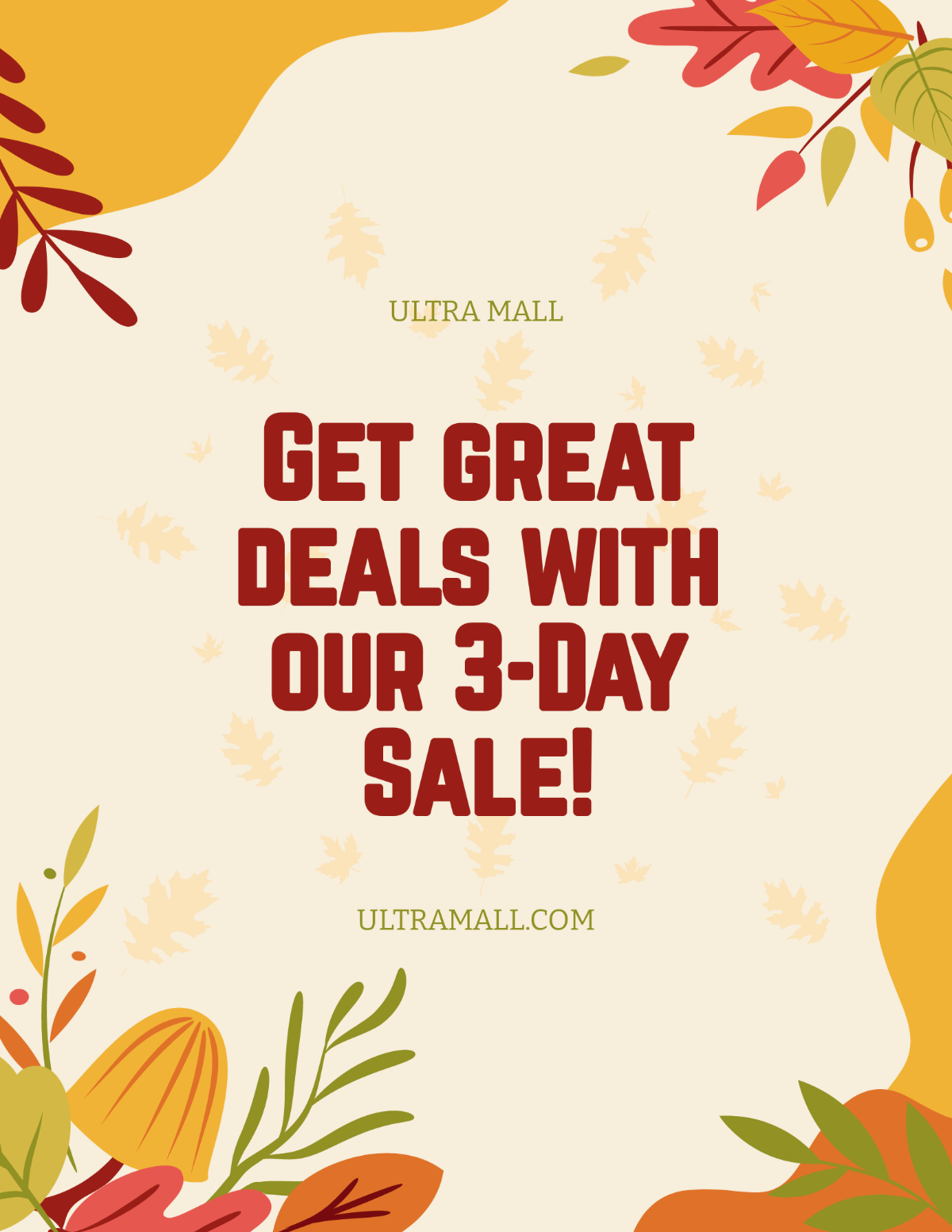 Fall/Autumn Sale Promotion Flyer Template
