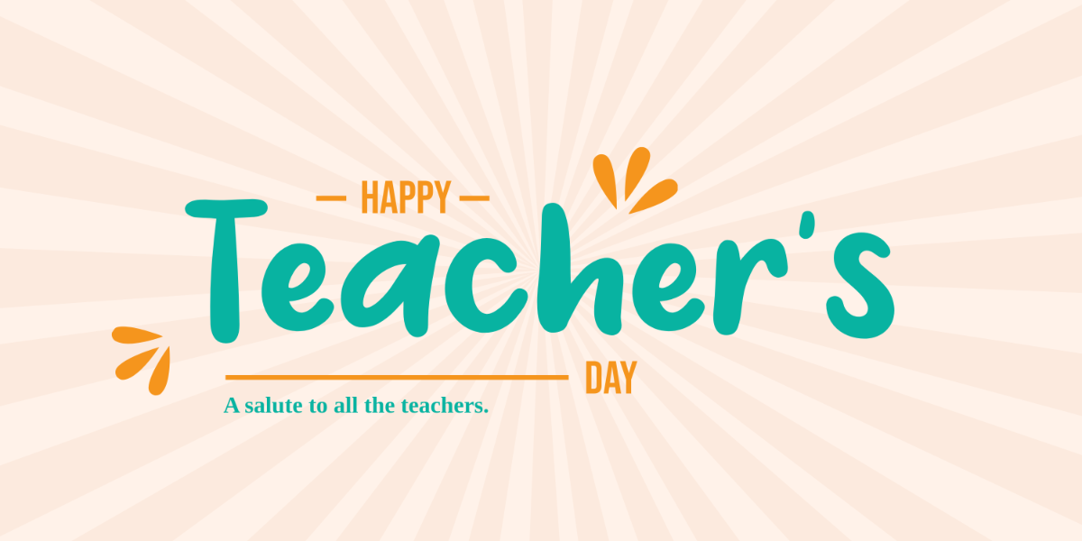 Free Happy Teacher's Day Typography Banner Template
