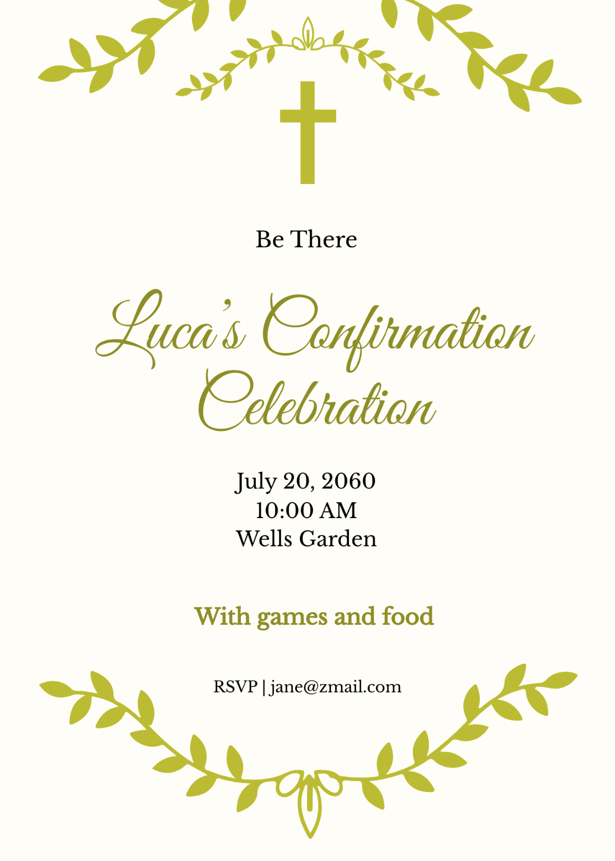 Free Confirmation Celebration Invitation Template
