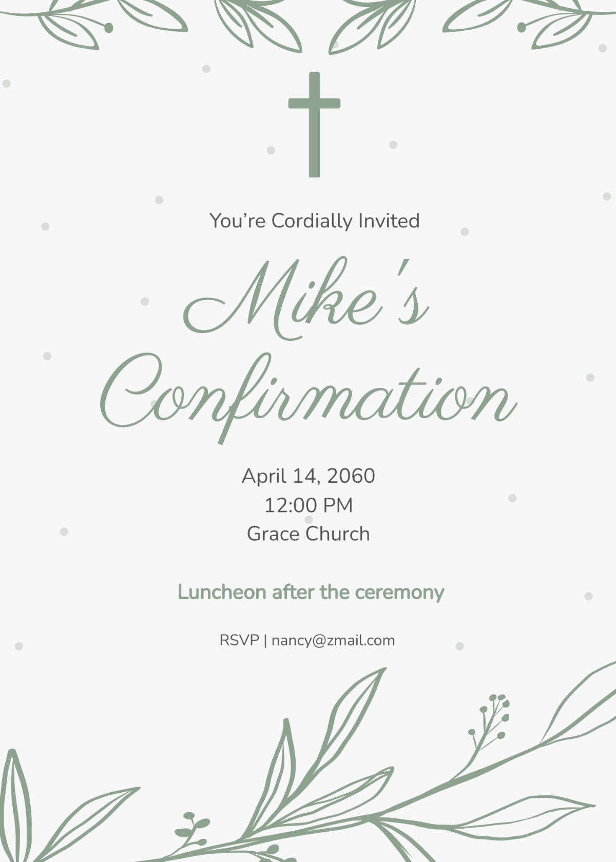 Modern Confirmation Invitation Template