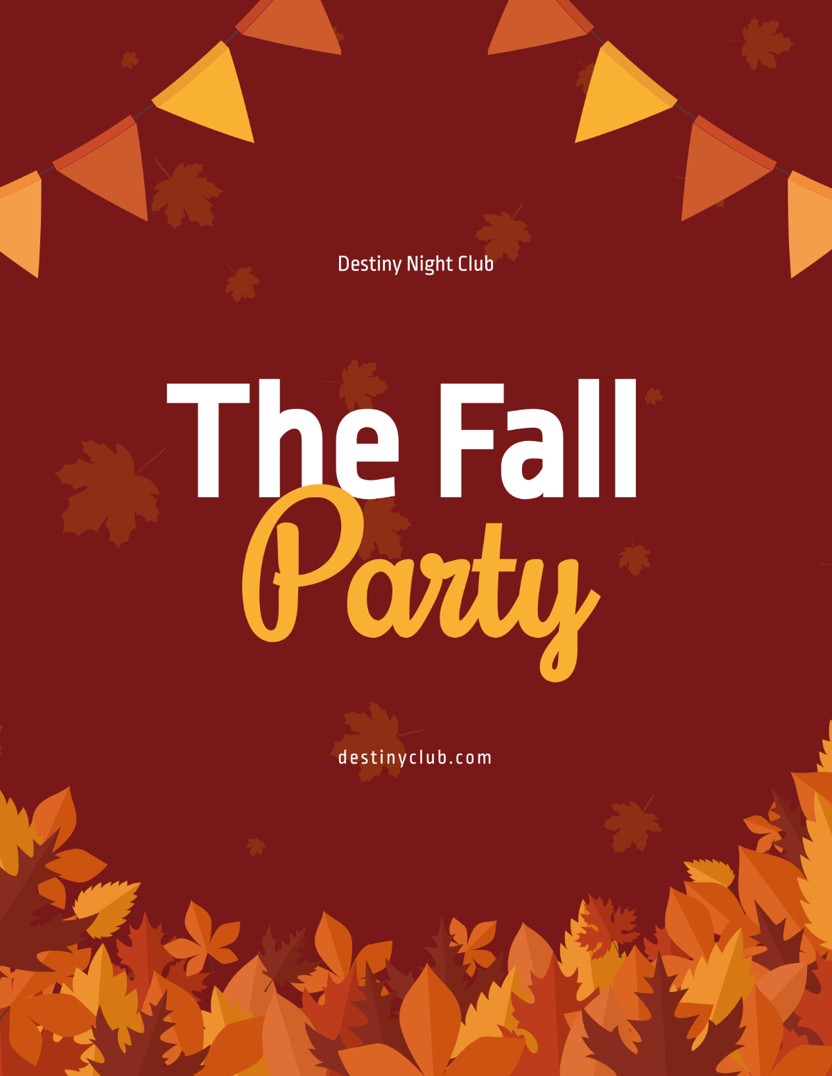 Fall Party Flyer Template - Edit Online & Download