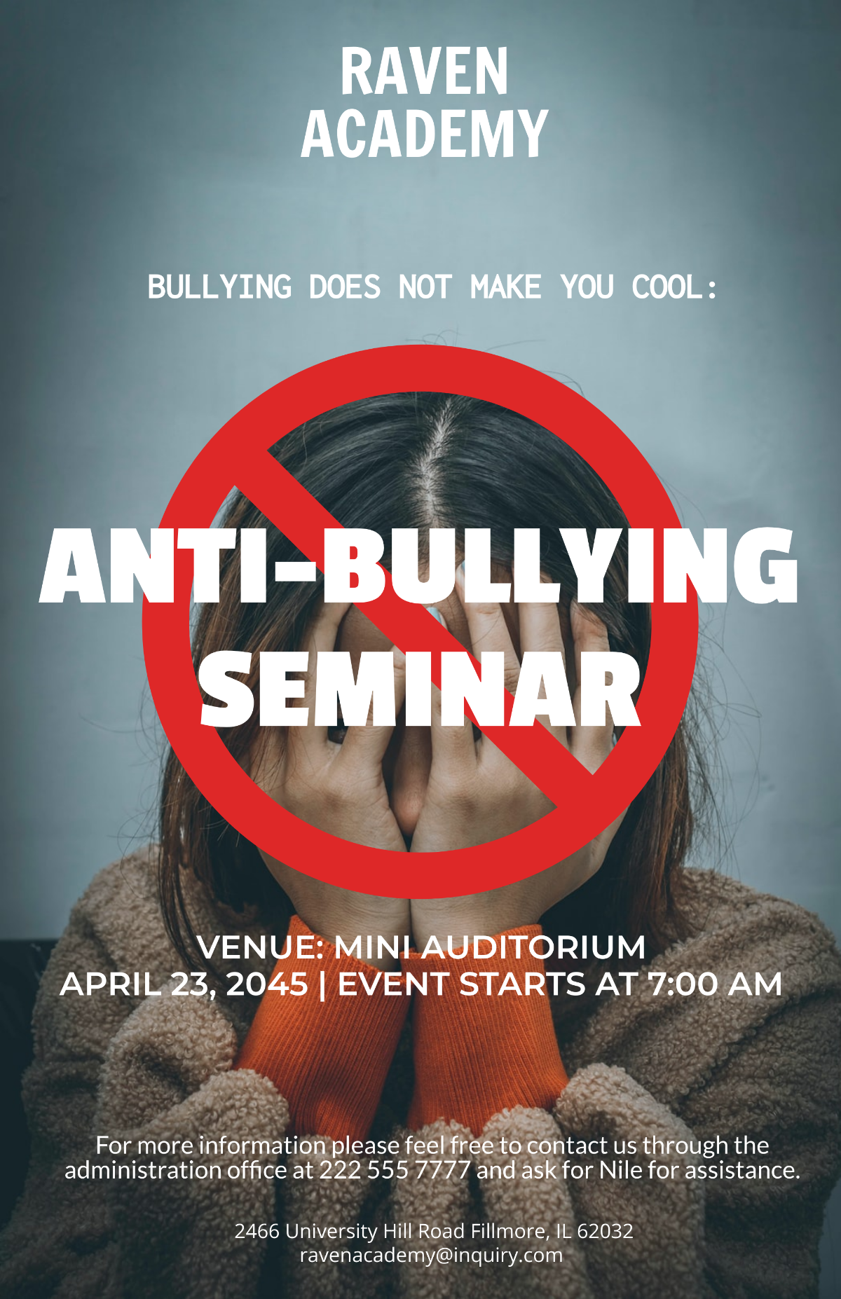 Free No Bullying Poster Template