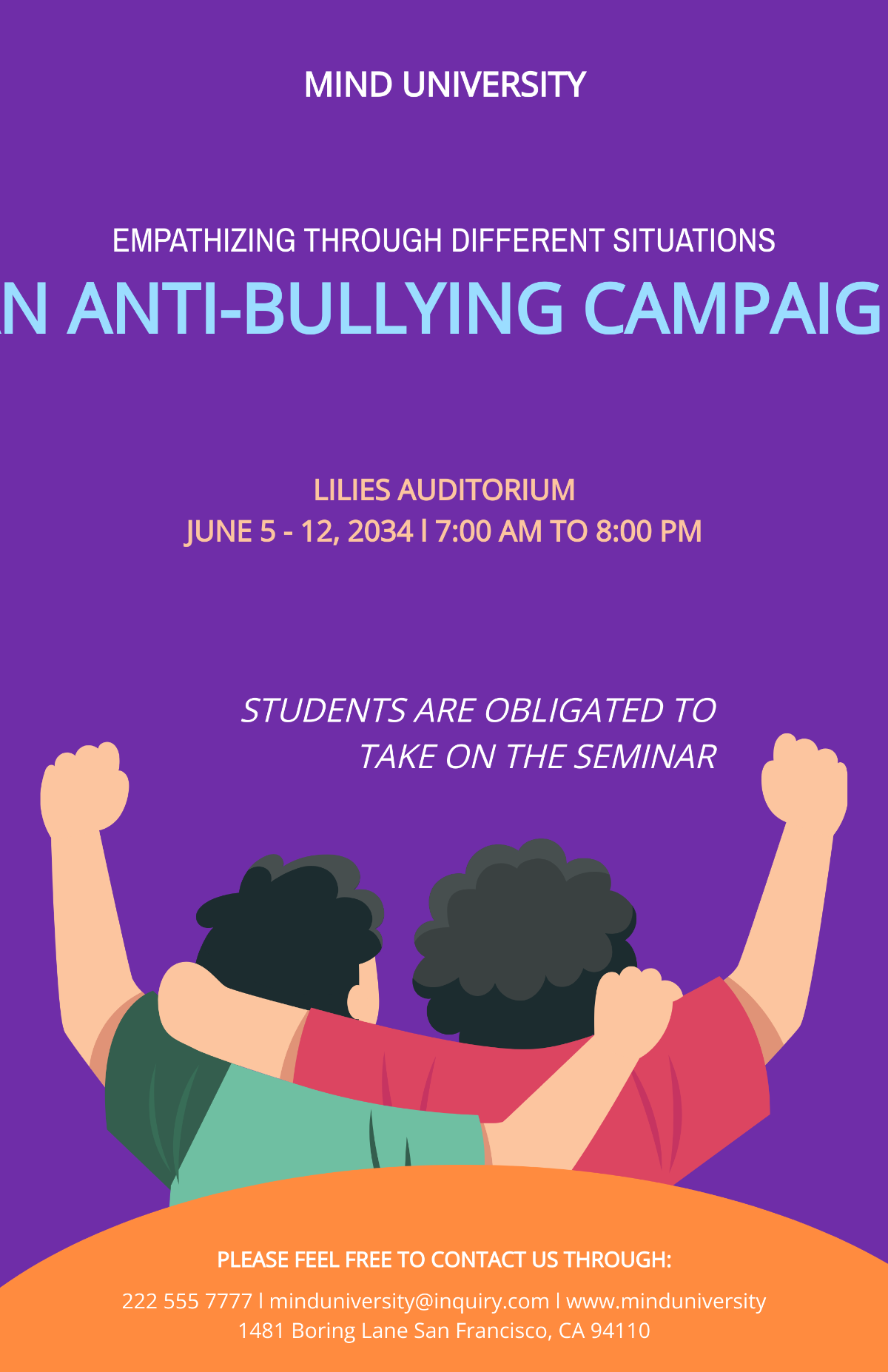Free High School Anti-bullying Poster Template