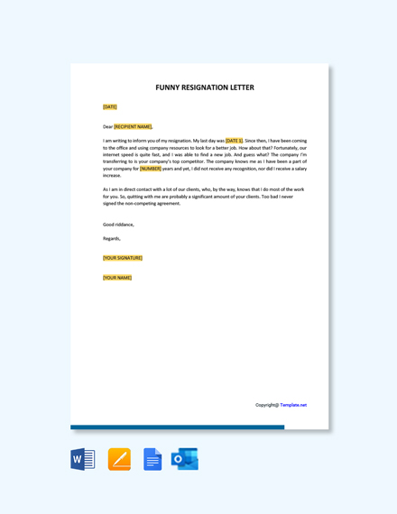 FREE Funny Retirement Resignation Letter Template in Google Docs, Word ...