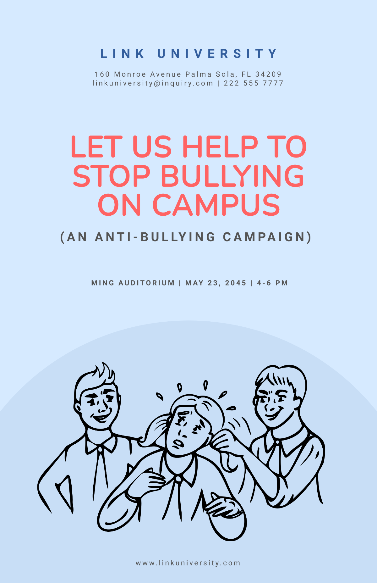 Simple Anti-bullying Poster Template