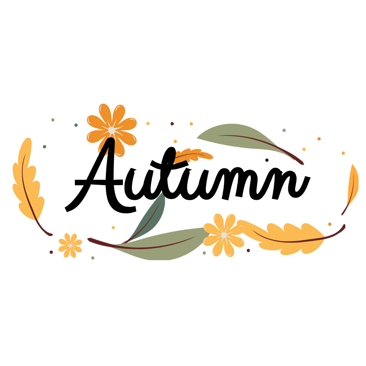 Autumn Lettering Vector Template