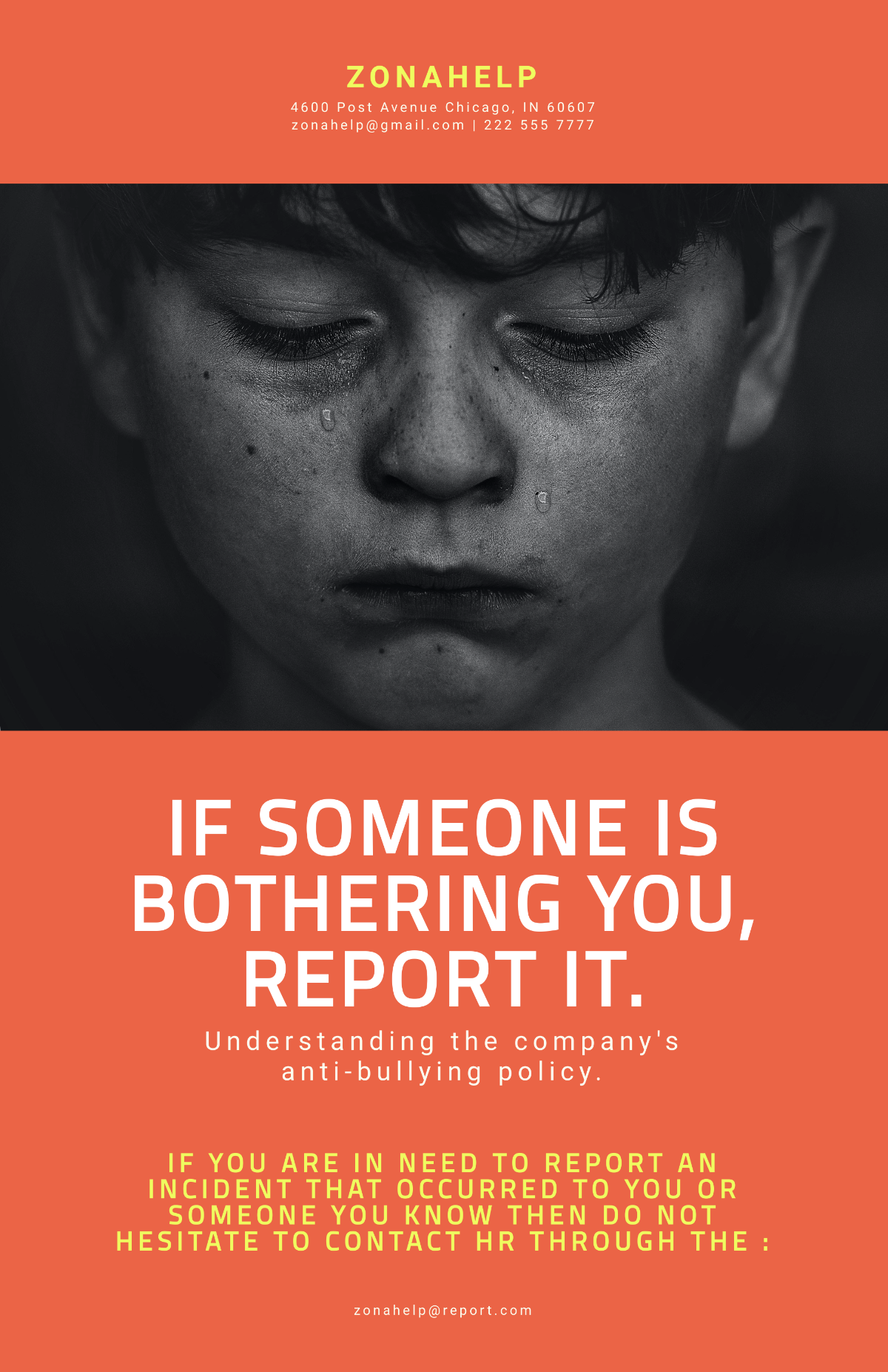 Free Anti-bullying Campaign Poster Template