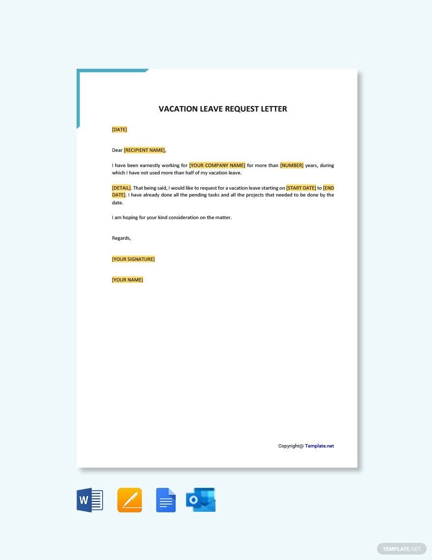 Free Vacation Leave Request Letter Template