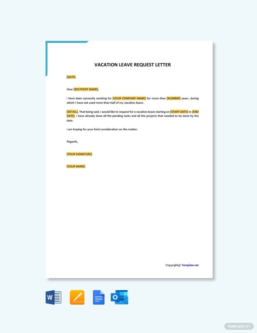 Annual Leave Sample Letter For Vacation Leave Approval - Printable ...