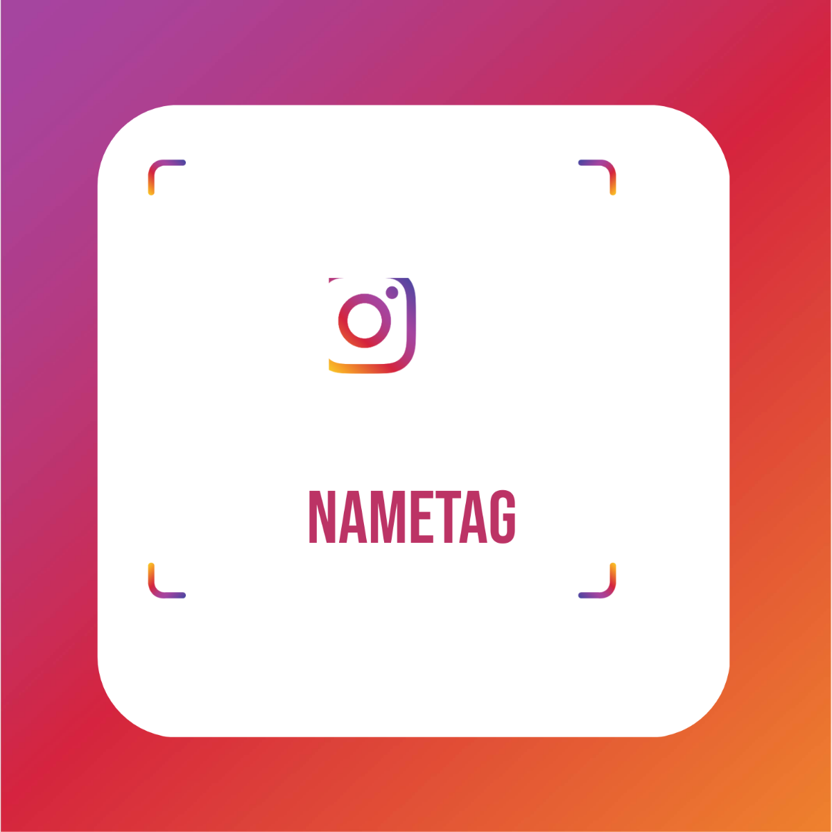 Instagram Name Tag Vector Template