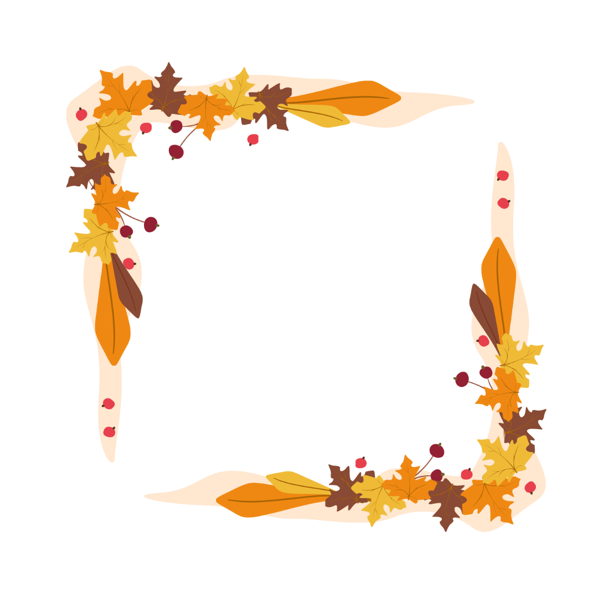 Autumn Leaves Frame Vector Template