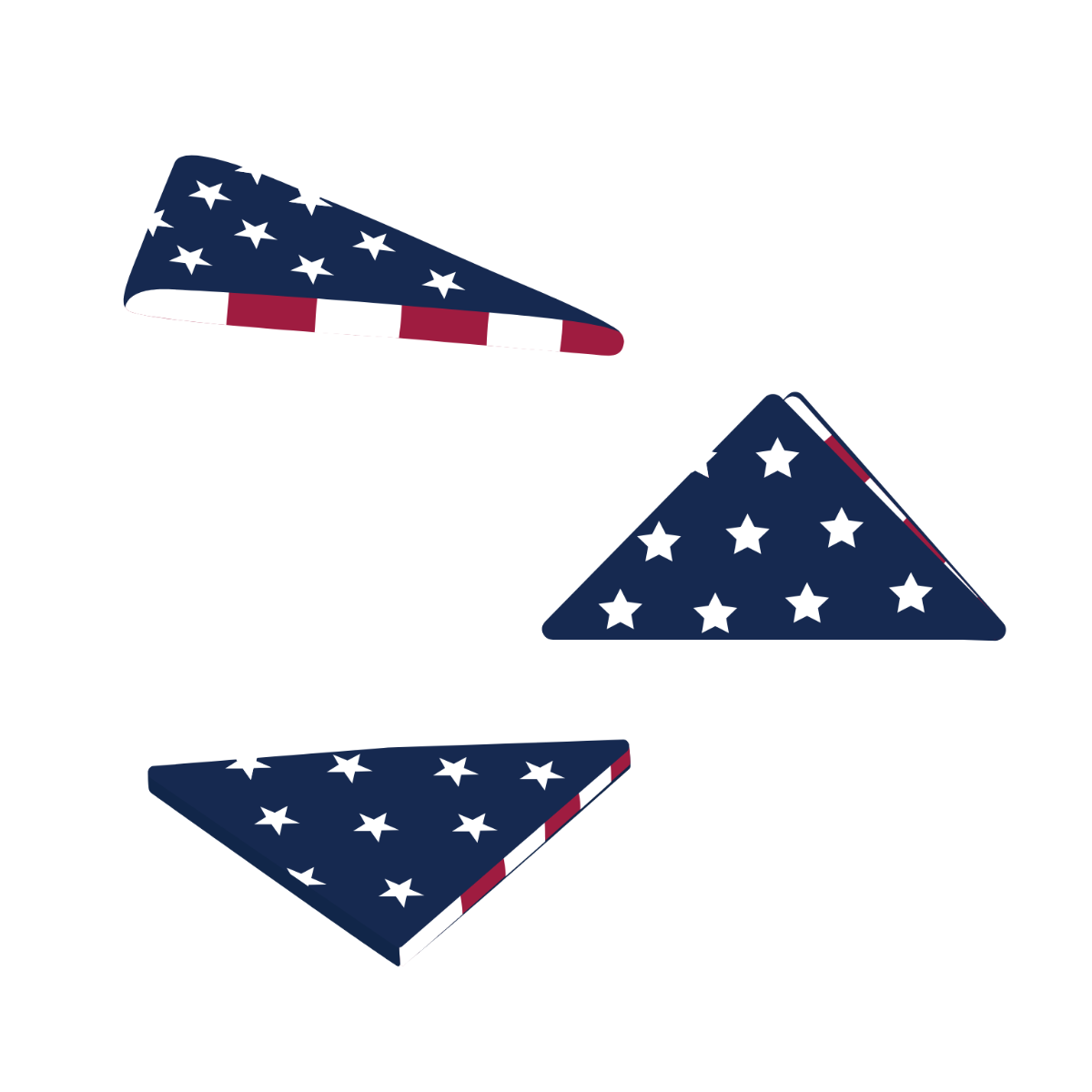USA Folded Flag Vector Template