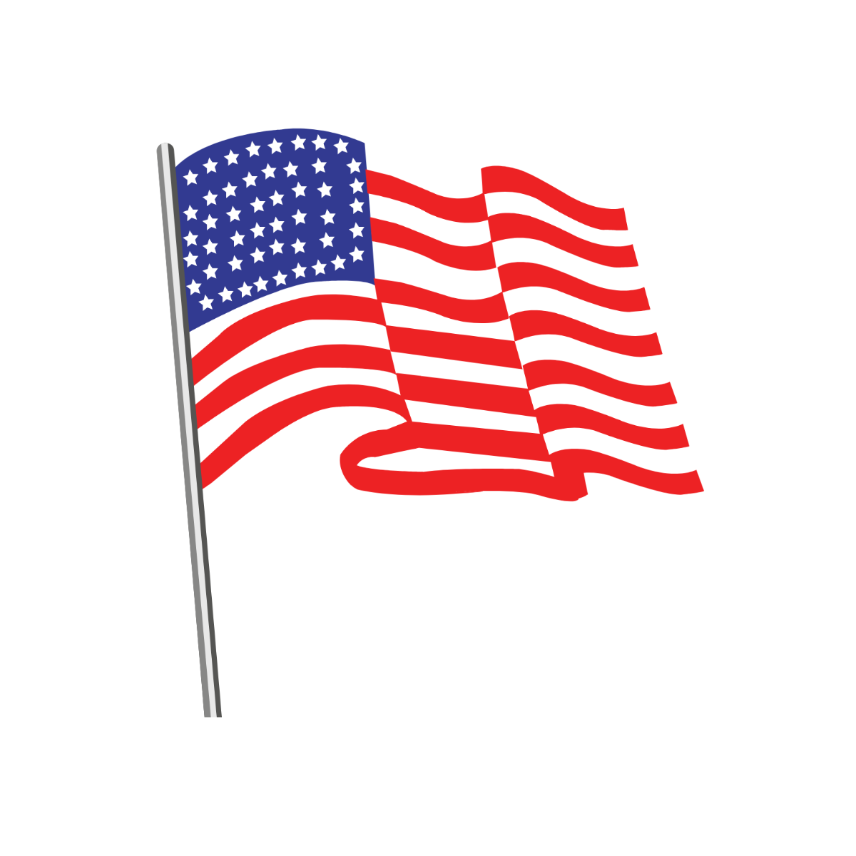 Waving American Flag Vector Template