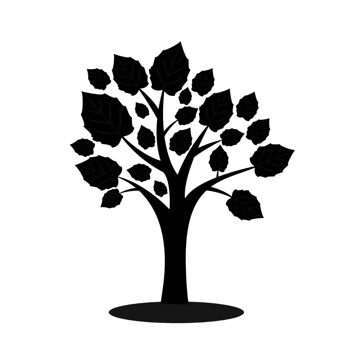 Free Black Tree Vector Template