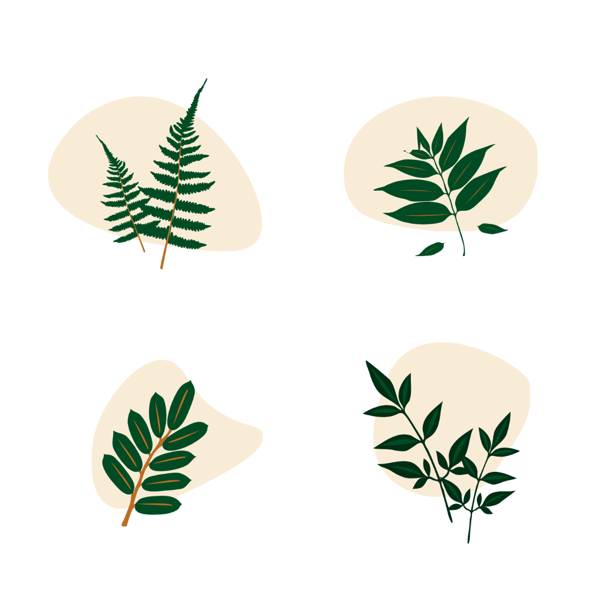 Tree Leaf Vector Template