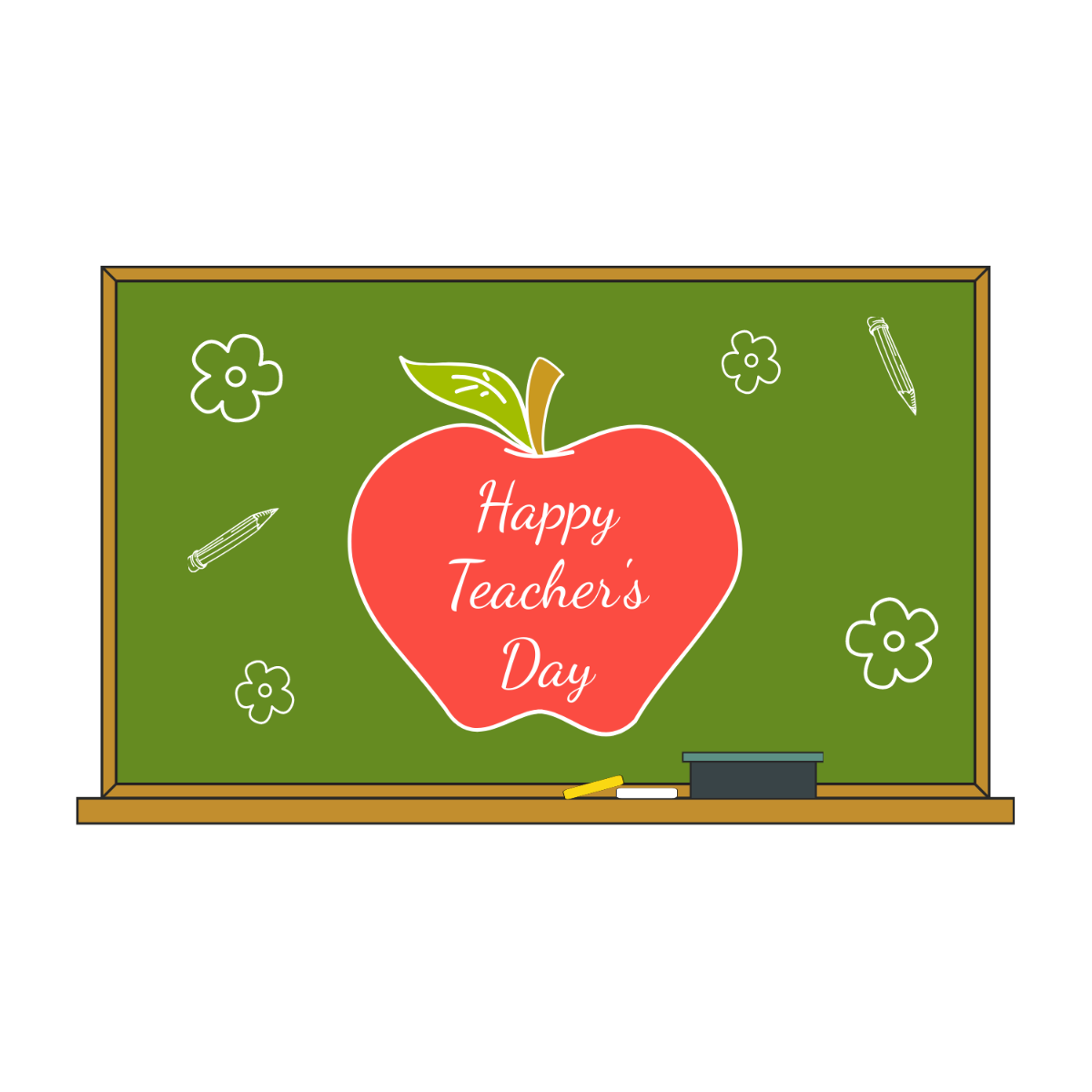 Happy Teacher's Day Clipart Template