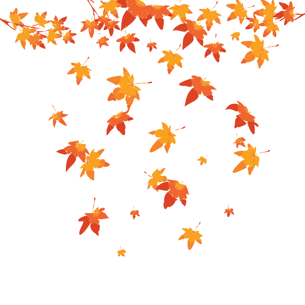 Autumn Falling Leaves Vector Template