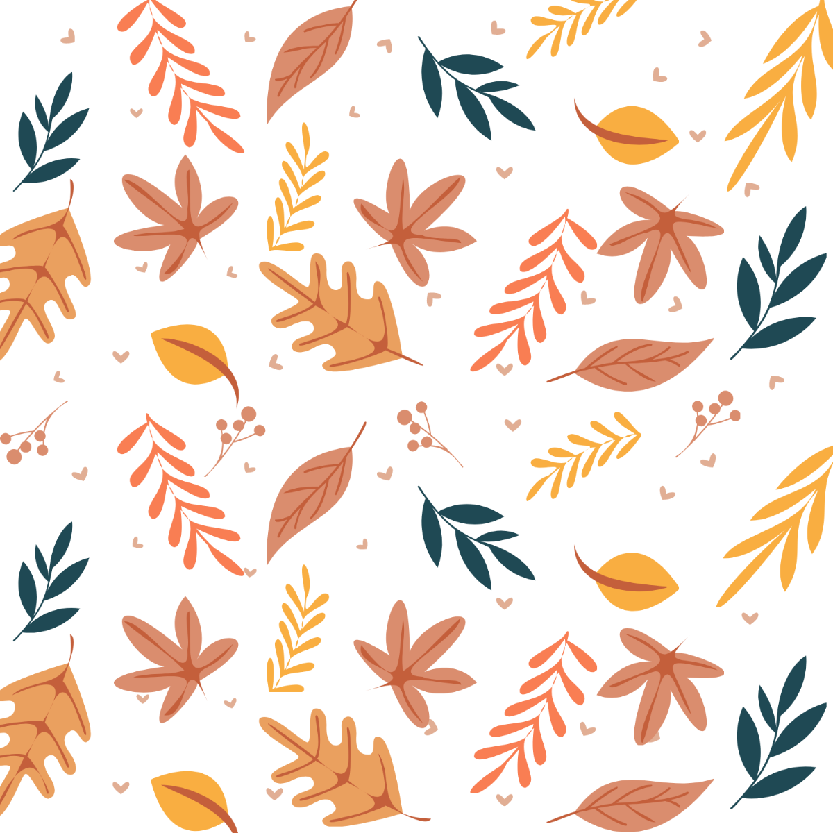 Doodle Autumn Leaves Vector Template