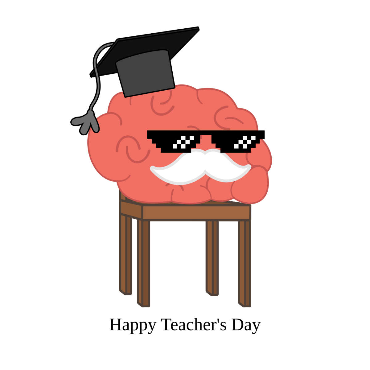 Funny Teachers Day Clipart Template