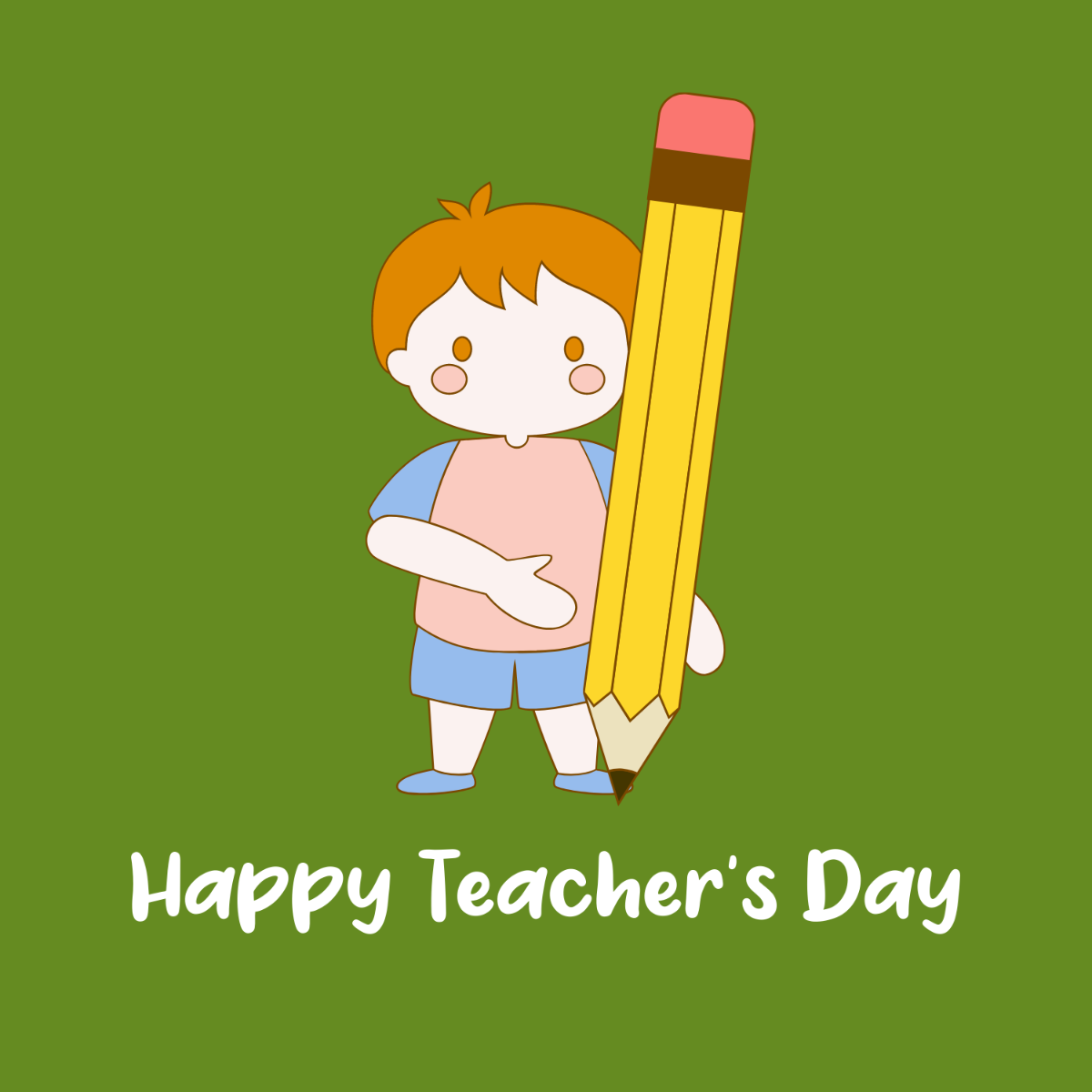 Cute Teacher's Day Clipart Template