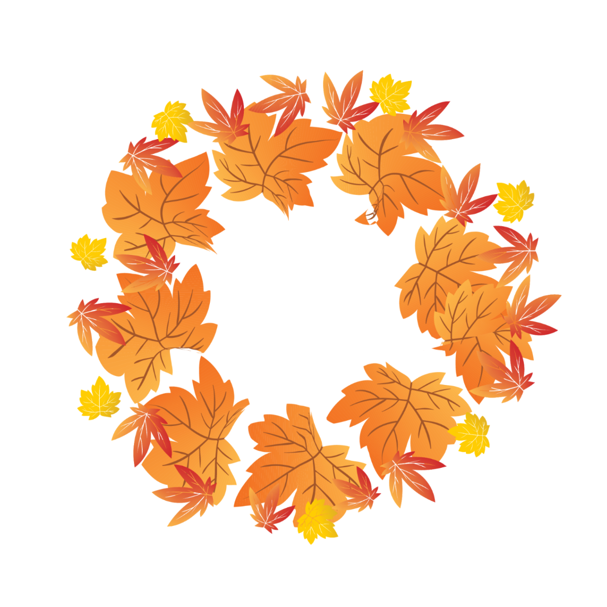 Maple Leaves Circle Vector Template
