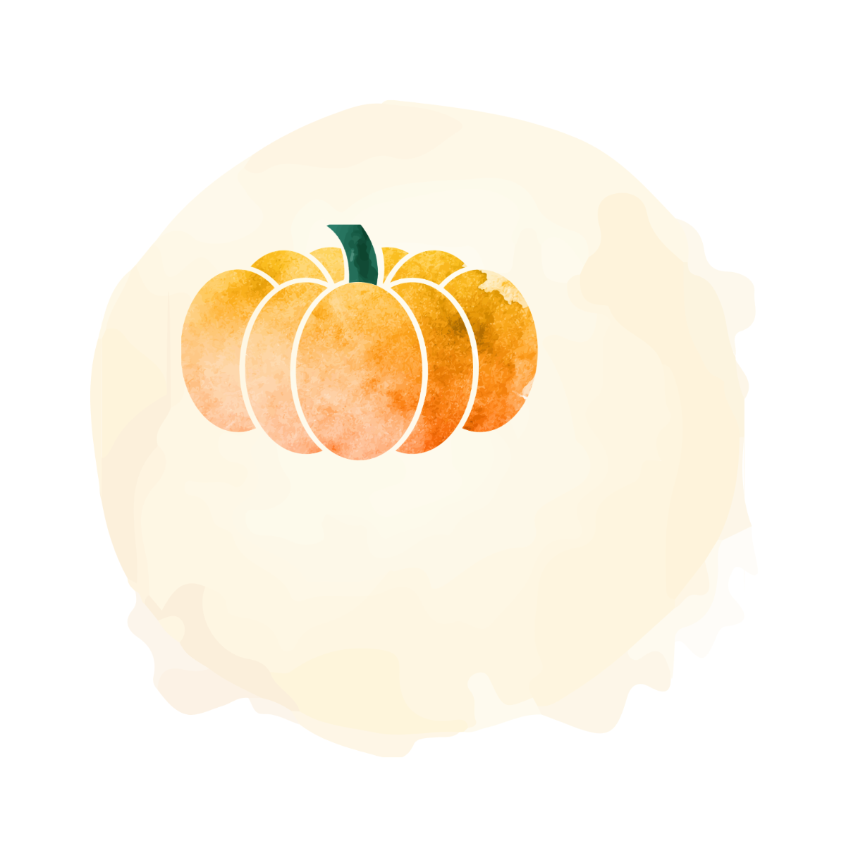 Watercolor Pumpkin Vector Template