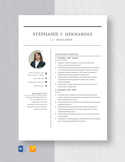 PHP Developer Resume Template [Free PSD] - Word, Apple Pages, Publisher ...