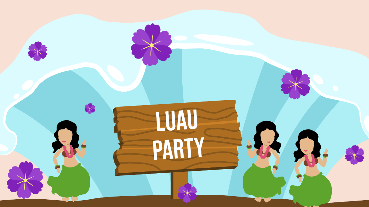 Free Luau Party Background Template