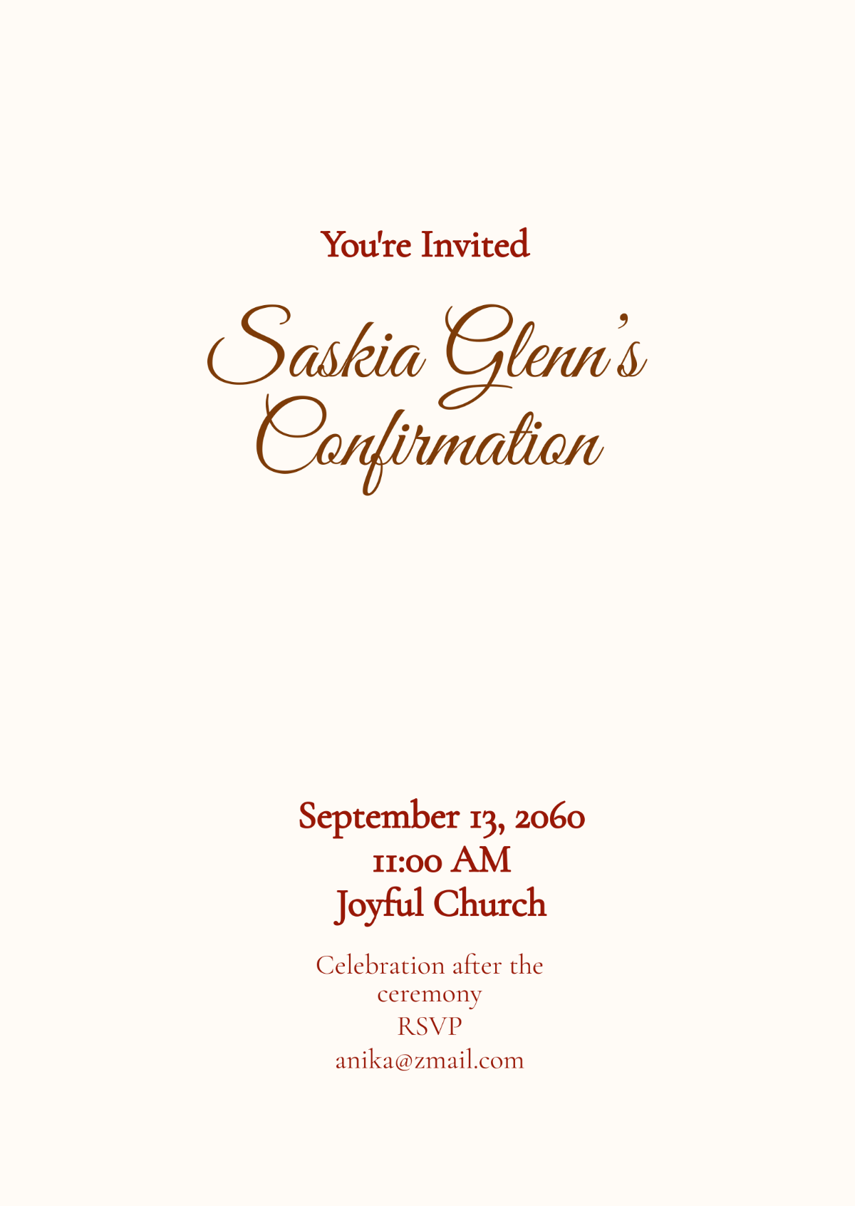 Floral Confirmation Invitation