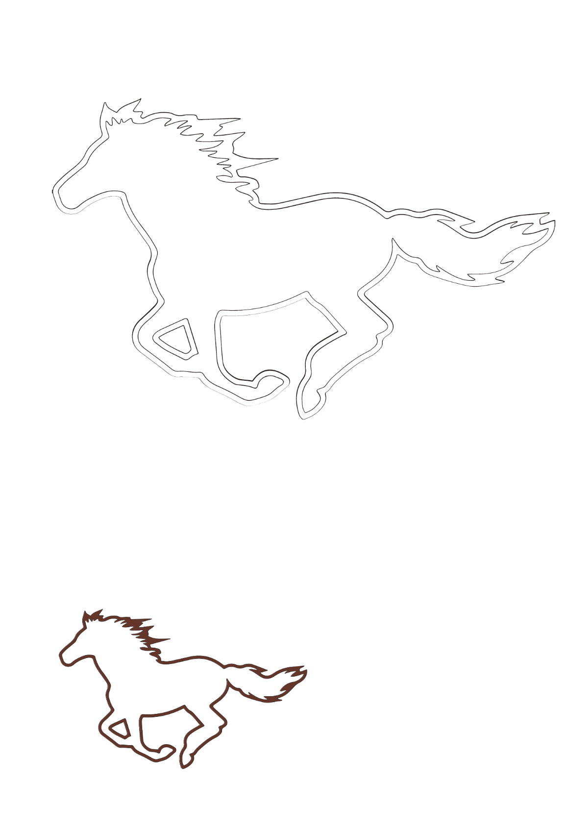 Horse Outline Coloring Page Template