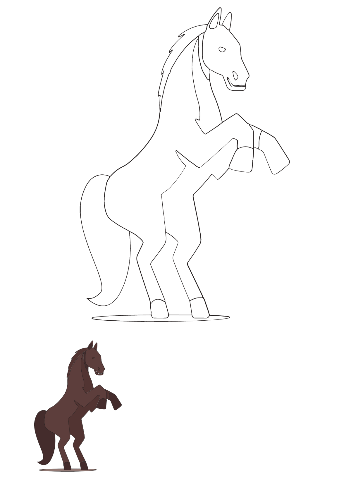 Wild Horse Coloring Page Template