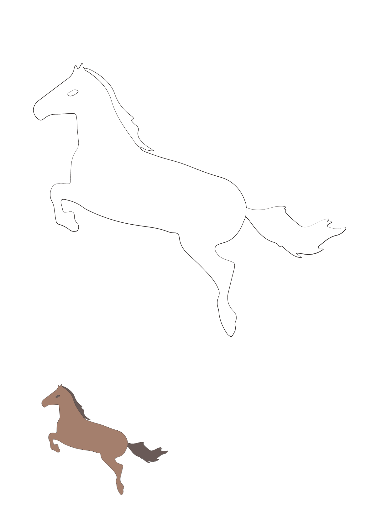 Jumping Horse Coloring Page Template