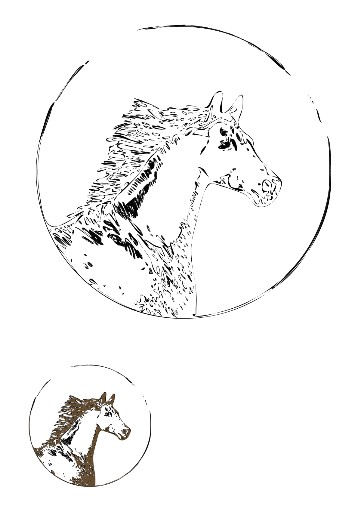 Vintage Horse Coloring Page Template